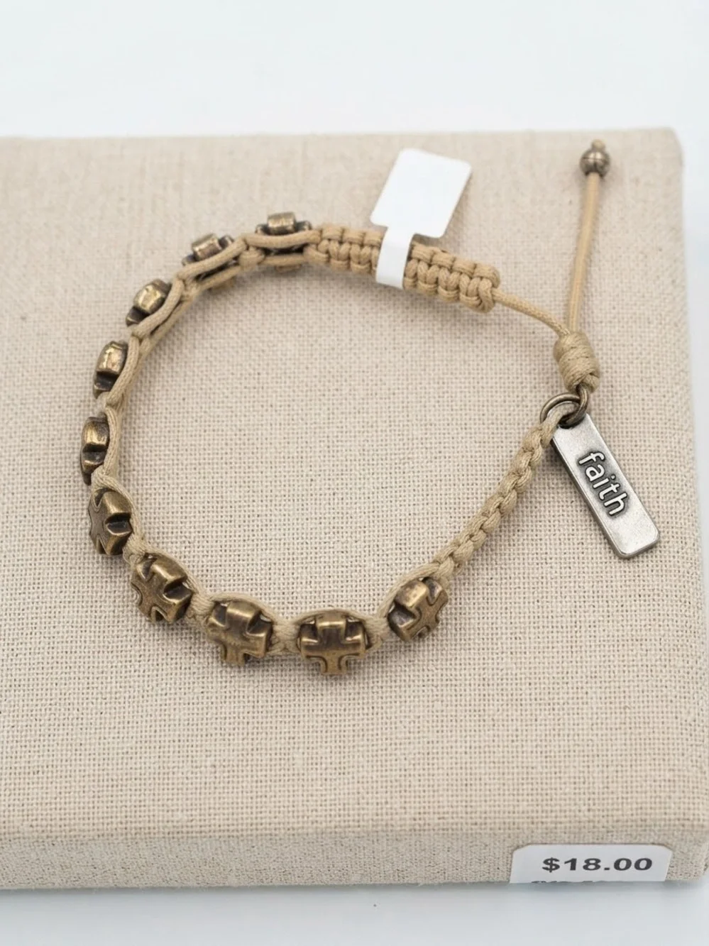 Wood Bead Cross Necklace in Brown tones and faith cross bracelet